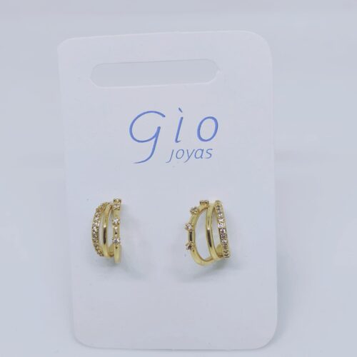 Aro Bañado 3 Argollas Circon