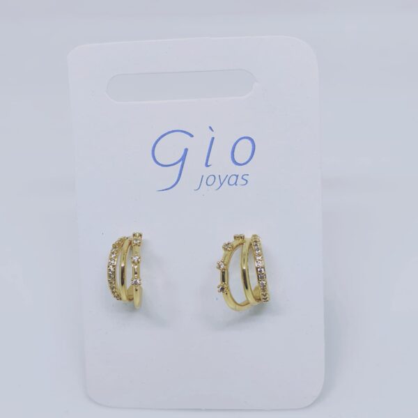 Aro Bañado 3 Argollas Circon