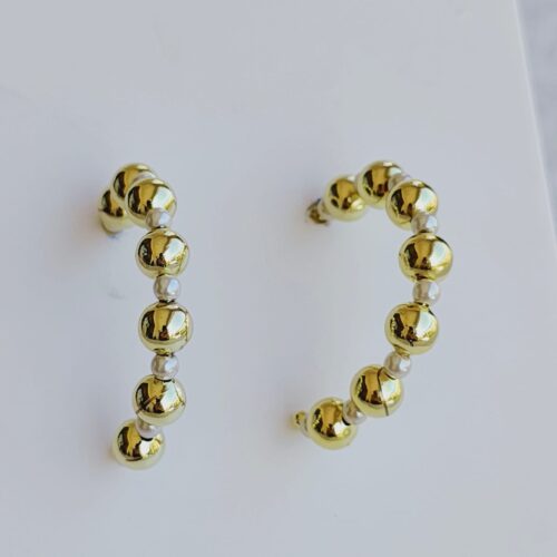 Aro 7 Perlas doradas 8 mm / 3,5 mm