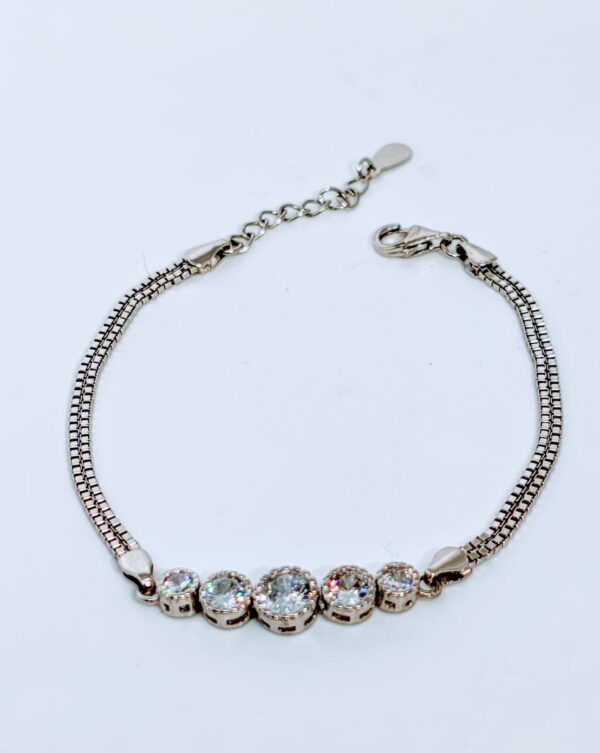 Pulsera doble cadena con circones