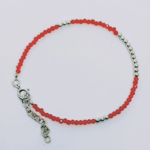 Cristalitos rojos / bolas  de plata