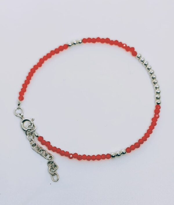 Cristalitos rojos / bolas  de plata