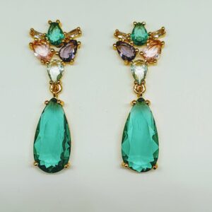 Aro baño oro con cristales