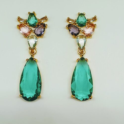 Aro baño oro con cristales