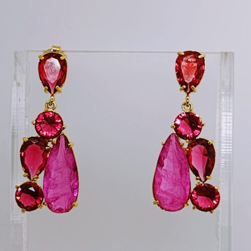 Aro baño oro con cristales