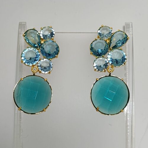 Aro baño oro con cristales esmeralda