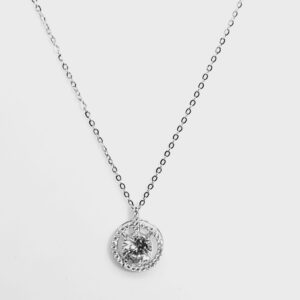 Collar plata circon circulo 12mm