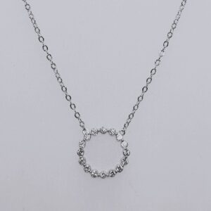 Collar plata circulo 12mm con circones