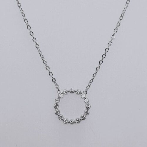 Collar plata circulo 12mm con circones
