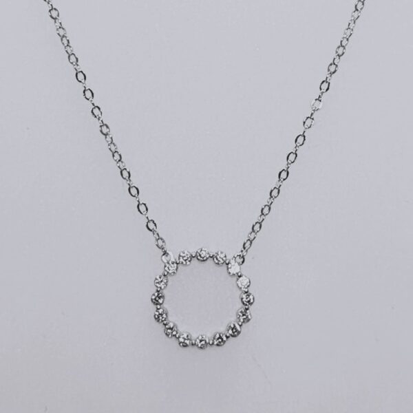 Collar plata circulo 12mm con circones