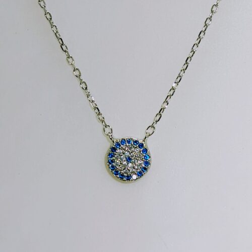 Collar plata ojo turco 1cm
