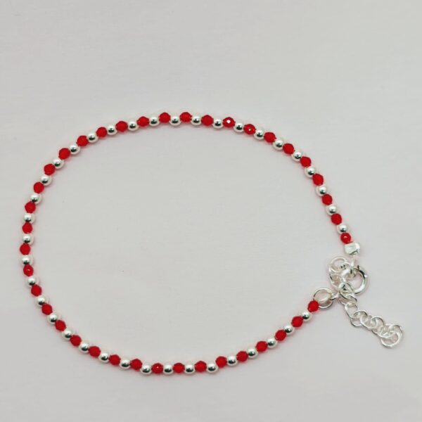 Bolitas cristal rojo -bolitas de plata