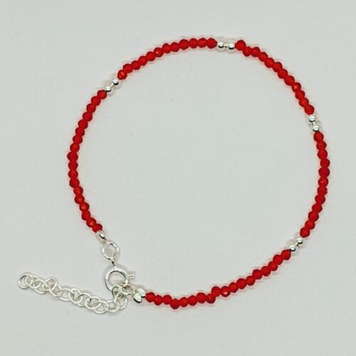 Cristales rojos -  Bolitas de plata